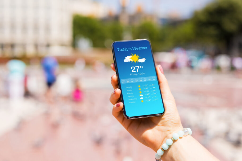 checking weather forecast before moving 