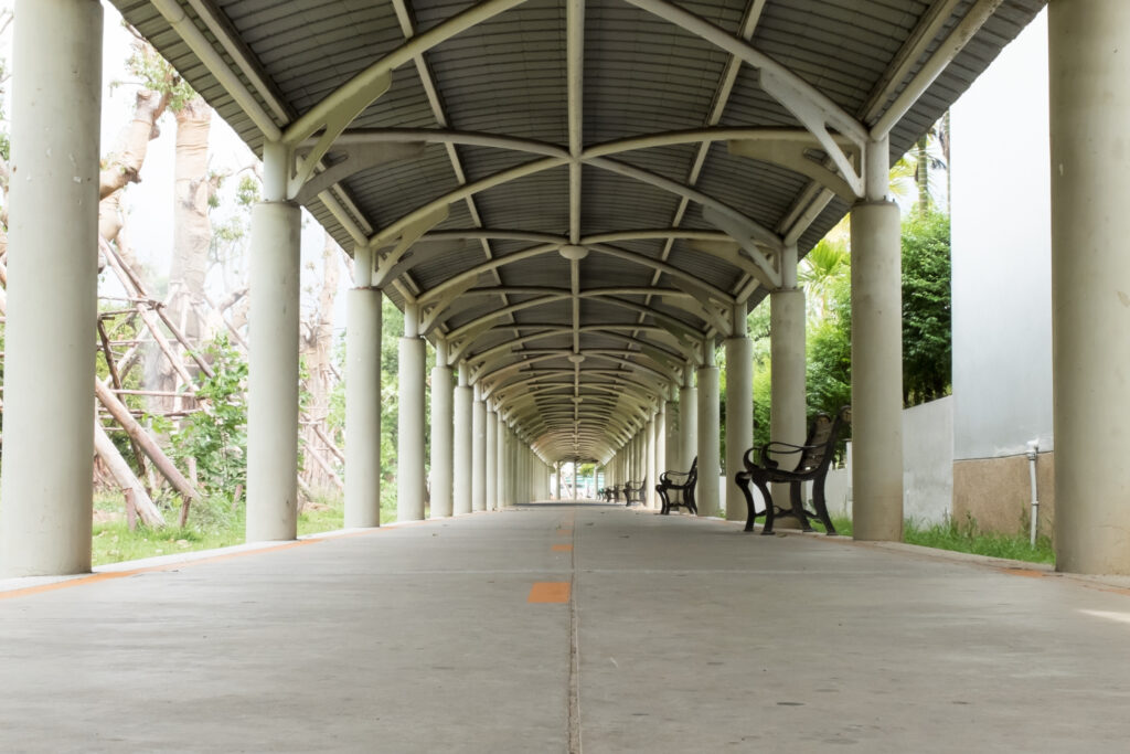 sheltered walkway for moving to prevent rain damange